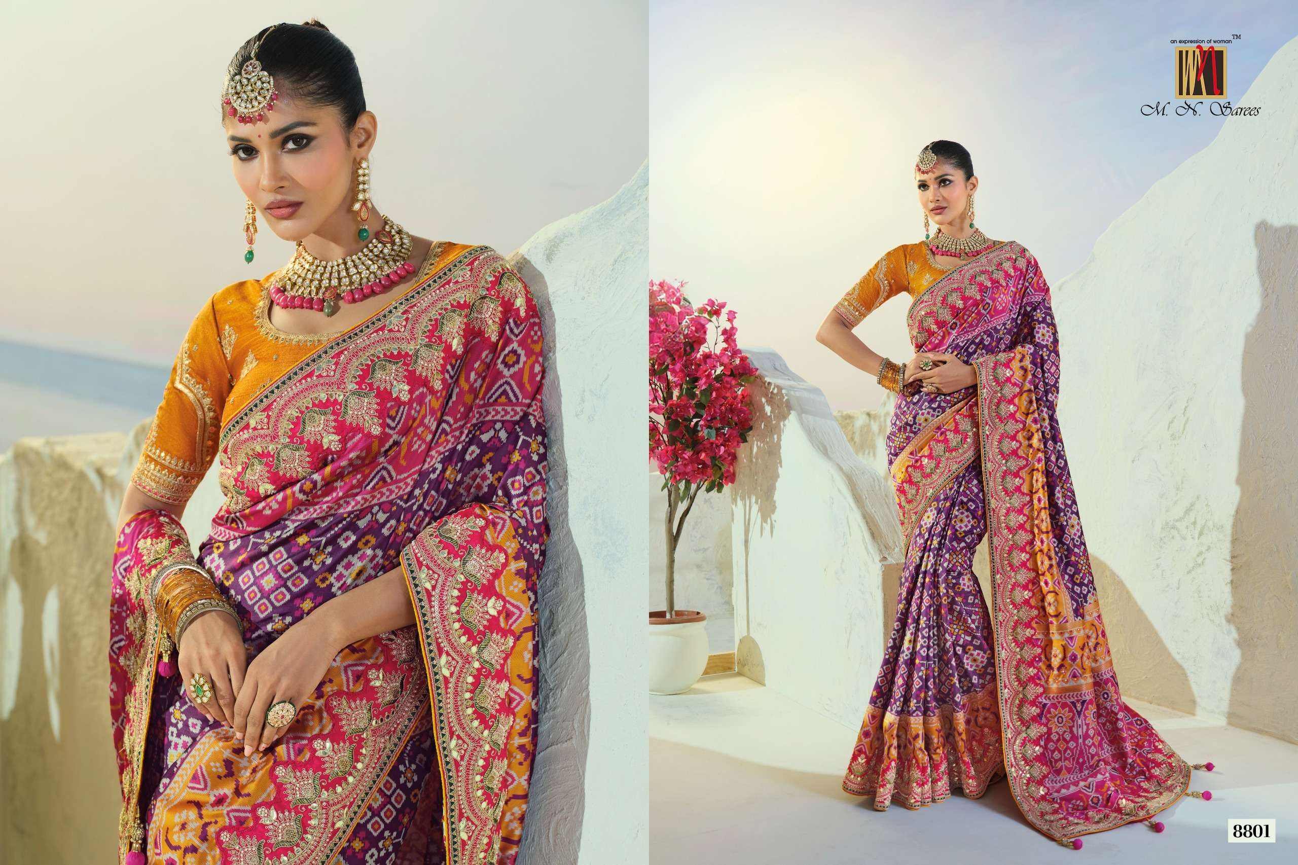 MN The Heritage Of Patola 8800 Series fancy fabric saree wholesale in surat